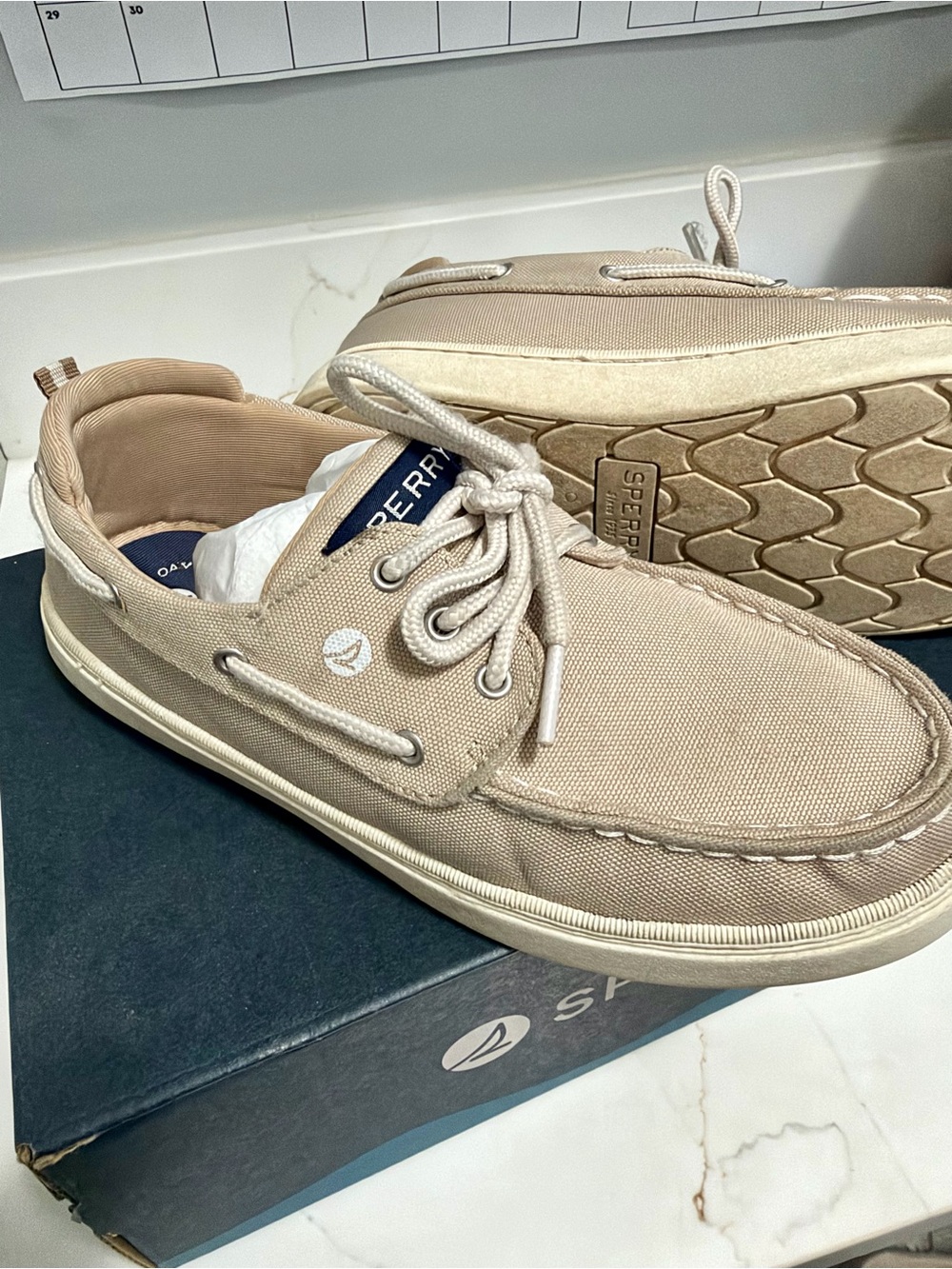 Sperry Boy’s Beige Canvas Boat Shoes